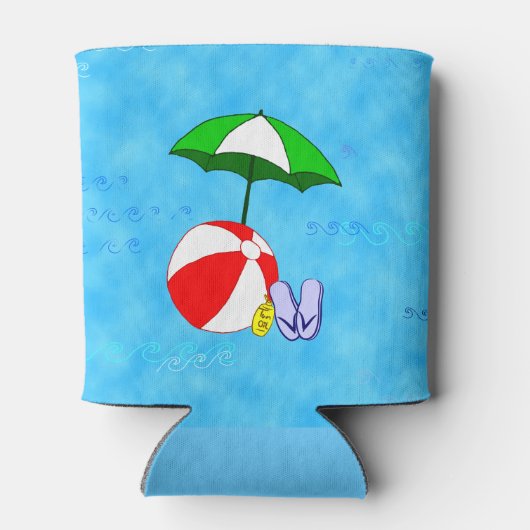 Beach Ball Pool Toys op Waves Koelbox Blikjeskoeler (Achterkant)