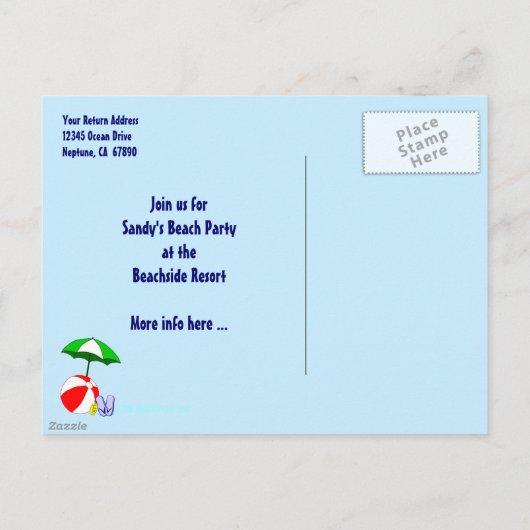 Beach Ball Pool Toys Save the Date Briefkaart (Achterkant)