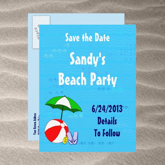 Beach Ball Pool Toys Save the Date Briefkaart