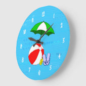 Beach Ball Pool Toys Wall Clock White Numbers Grote Klok (Hoek)