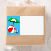 Beach Ball Pool Umbrella Blank groot label (Insitu)