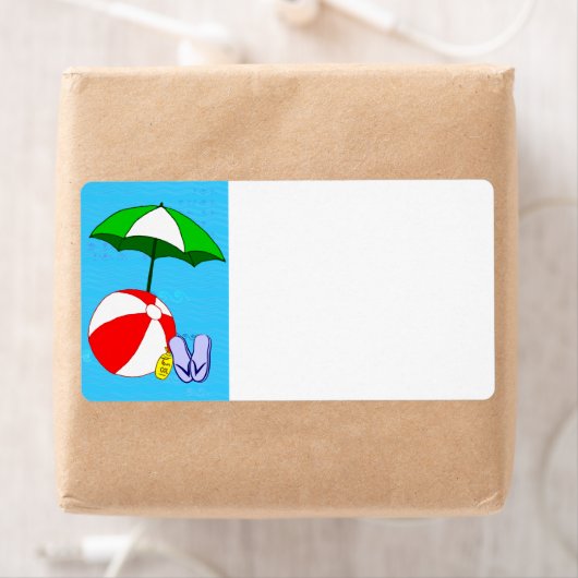 Beach Ball Pool Umbrella Blank groot label (Insitu)