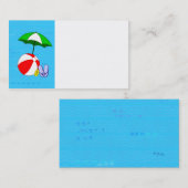 Beach Ball Pool Umbrella Business Card Template Visitekaartje (Voorkant / Achterkant)