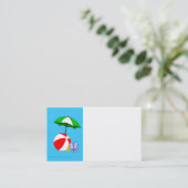 Beach Ball Pool Umbrella Business Card Template Visitekaartje (Staand voorkant)