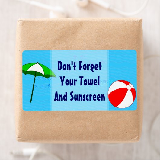 Beach Ball Pool Umbrella Custom Label Large (Insitu)