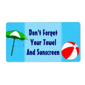 Beach Ball Pool Umbrella Custom Label Large (Voorkant)