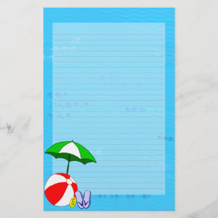 Beach Ball Pool Umbrella Lond Stationery Briefpapier