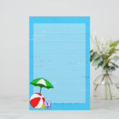 Beach Ball Pool Umbrella Lond Stationery Briefpapier (Staand voorkant)