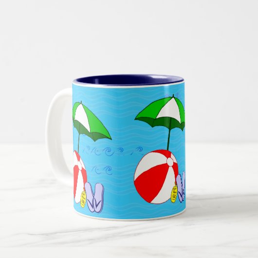 Beach Ball Pool Umbrella Mok (Voorkant links)