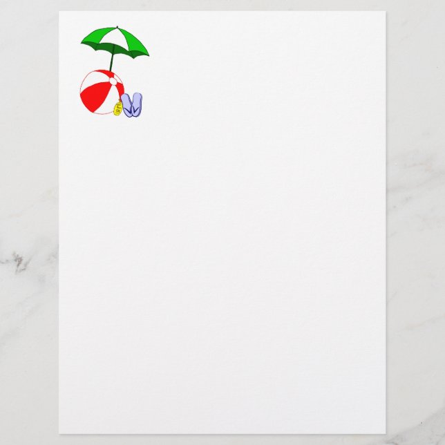 Beach Ball Pool Umbrella Sjabloon (Voorkant)