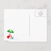 Beach Ball Pool Umbrella Sjabloon Briefkaart (Achterkant)