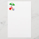 Beach Ball Pool Umbrella Sjabloon Briefpapier (Voorkant)