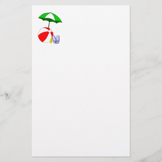 Beach Ball Pool Umbrella Sjabloon Briefpapier (Voorkant)