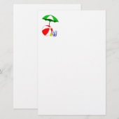 Beach Ball Pool Umbrella Sjabloon Briefpapier (Voorkant / Achterkant)