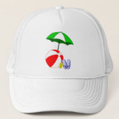 Beach Ball Pool Umbrella Sjabloon Trucker Pet (Voorkant)