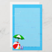 Beach Ball Pool Umbrella Stationery Briefpapier (Voorkant / Achterkant)