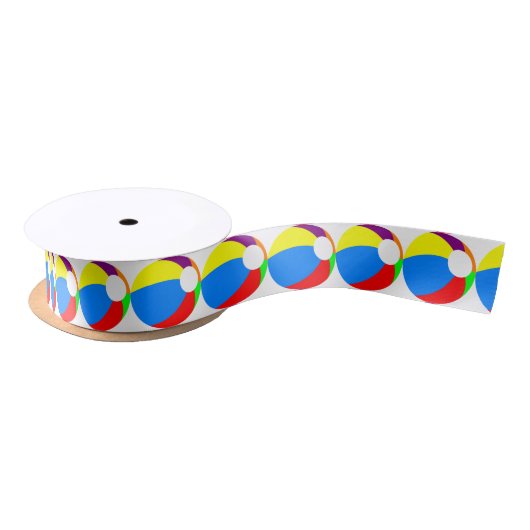 Beach Ball Ribbon Satijnen Lint (Spoel)
