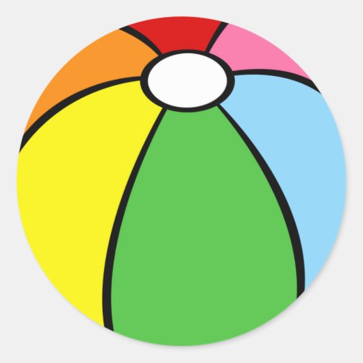 Beach Ball Ronde Sticker (Voorkant)