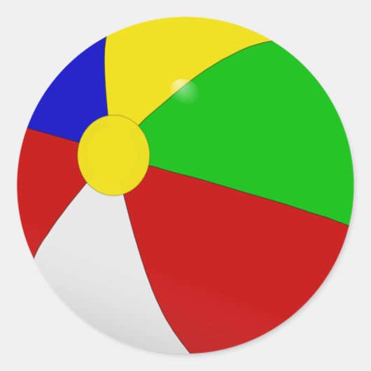 BEACH BALL RONDE STICKER (Voorkant)