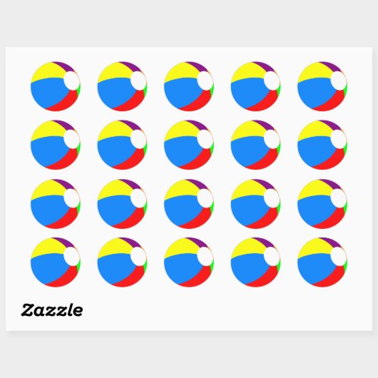 Beach Ball Ronde Sticker (Vel)