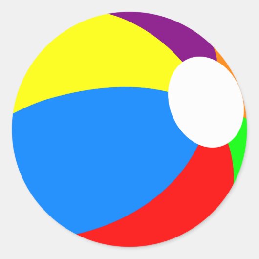 Beach Ball Ronde Sticker (Voorkant)