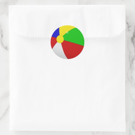 Beach Ball Ronde Sticker (Tas)