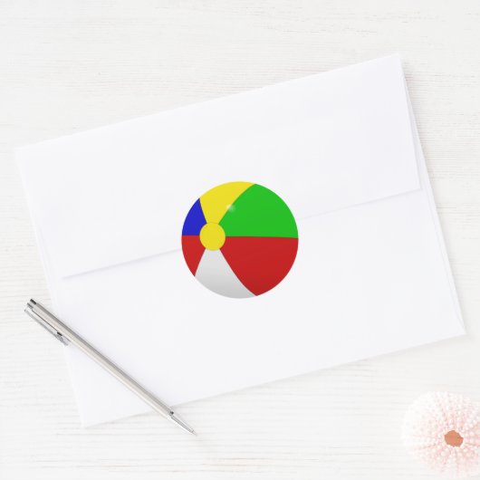 Beach Ball Ronde Sticker (Envelop)
