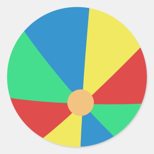 Beach Ball Ronde Sticker (Voorkant)