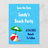 Beach Ball Save the Date Briefkaart (Voorkant)