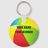 Beach Ball Sleutelhanger ID Label JOUW NAAM en num (Voorkant)