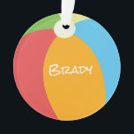 Beach Ball Summer Vacation Family Ornament<br><div class="desc">Klassieke Beach Ball in blauw, oranje, geel, groen met aangepaste NAAM op voorzijde in wit, aangepaste FAMILIE NAME, PLAATS op achterzijde. Eenvoudig te personaliseren om je eigen te maken. Fun Travel / Beach souvenir, Family Keepslag, Reunion voor iedereen die aanwezig is. Ook een grote verrassing voor de feestdagen. Meng en...</div>