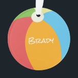 Beach Ball Summer Vacation Family Ornament<br><div class="desc">Klassieke Beach Ball in blauw, oranje, geel, groen met aangepaste NAAM op voorzijde in wit, aangepaste FAMILIE NAME, PLAATS op achterzijde. Eenvoudig te personaliseren om je eigen te maken. Fun Travel / Beach souvenir, Family Keepslag, Reunion voor iedereen die aanwezig is. Ook een grote verrassing voor de feestdagen. Meng en...</div>