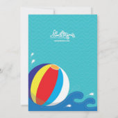 Beach Ball Swimming Birthday Party Invitation Kaart (Achterkant)