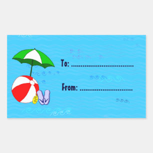 Beach Ball Umbrella Custom Label Sticker