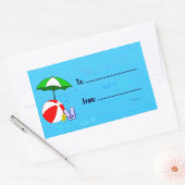 Beach Ball Umbrella Custom Label Sticker (Envelop)