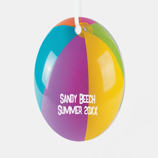 Beach Ball Vacation Personalized Metalen Ornament (Voorkant links)