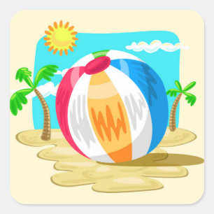 Beach Ball Vierkante Sticker