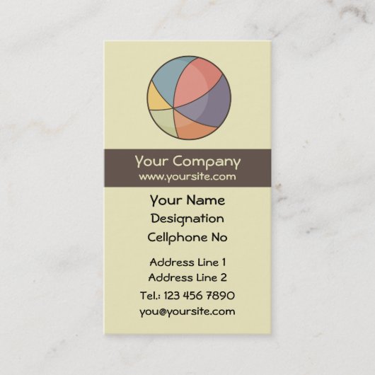 Beach Ball Visitekaartje (Voorkant)