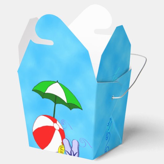 Beach Ball Zwembad Paraplu Party Favor Box Bedankdoosjes (Geopend)