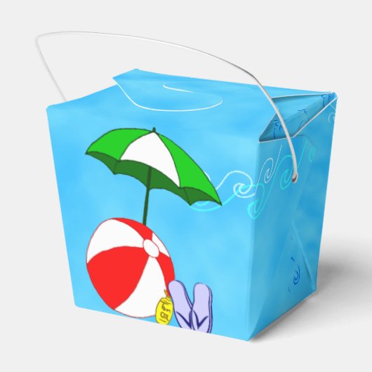 Beach Ball Zwembad Paraplu Party Favor Box Bedankdoosjes (Achterkant)