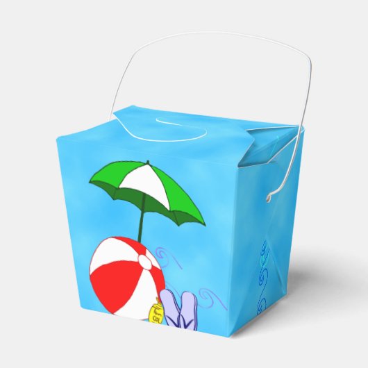 Beach Ball Zwembad Paraplu Party Favor Box Bedankdoosjes (Voorkant Zijde)