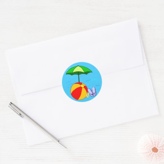 Beach Ball Zwembad Paraplu Sticker (Envelop)