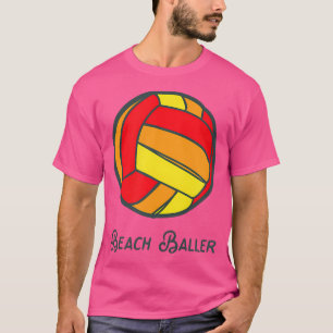 Beach Baller verzadigde zonsondergang volleybal T-shirt