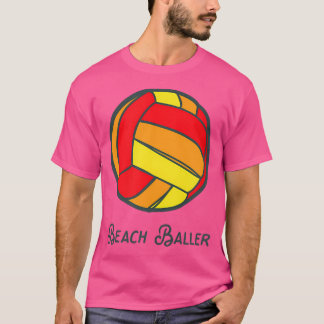 Beach Baller verzadigde zonsondergang volleybal T-shirt
