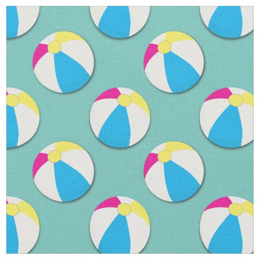 Beach Balls Cute Summer Pool Stof (Close Up)