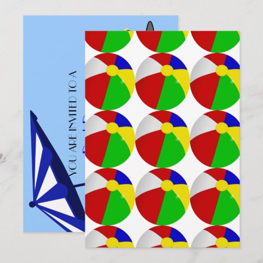 Beach Balls Pool Party Kaart (Voorkant / Achterkant)