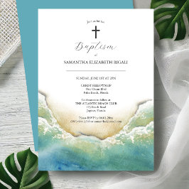 Beach Baptism Uitnodigingen Waterverf
