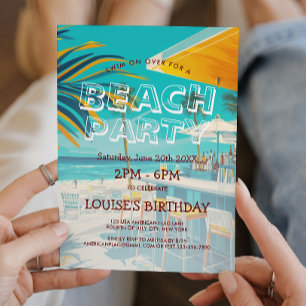 Beach Bar en Beach Party uitnodiging