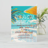 Beach Bar en Beach Party uitnodiging (Staand voorkant)