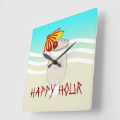 Beach Bar Happy Hour Piña Colada Vierkante Klok (Hoek)